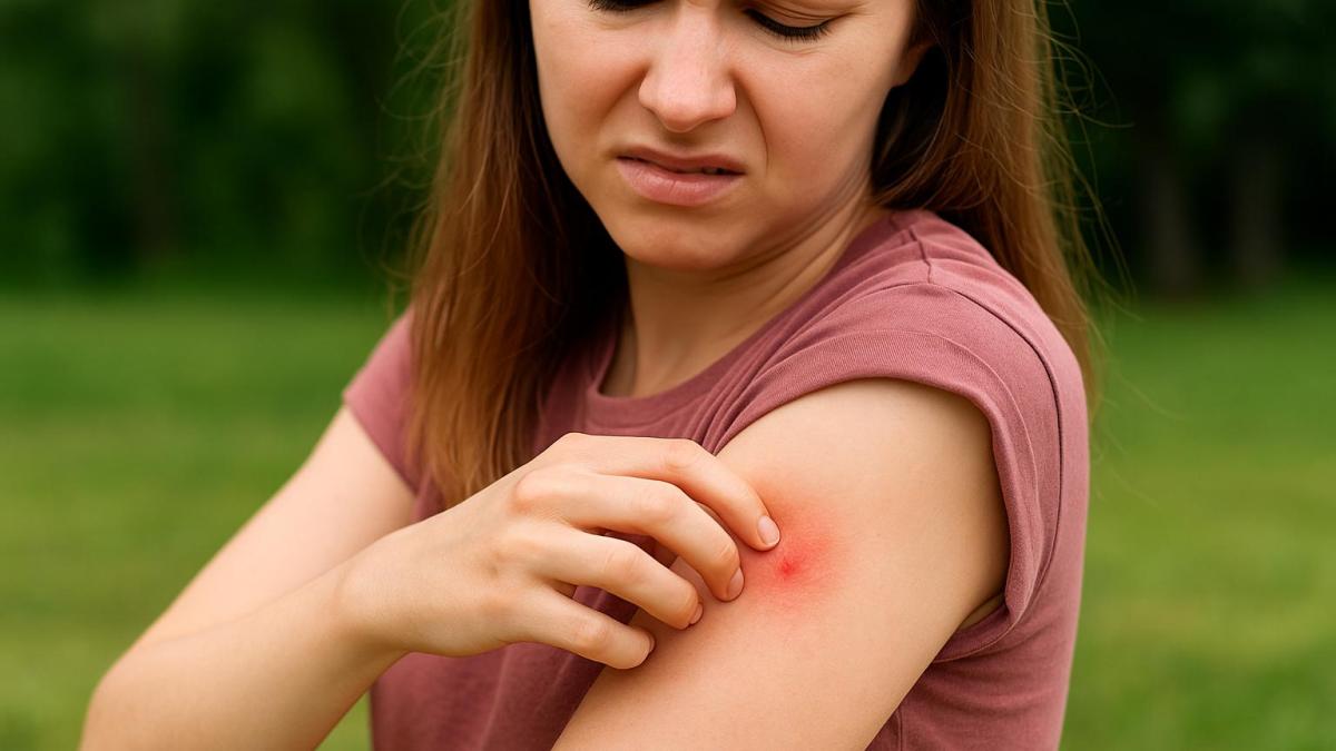 Укус комара на руке
