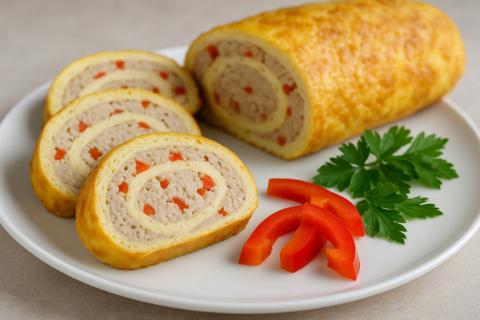 Запечённый рыбный рулет с овощной начинкой и сыром сохраняет сочность — повар