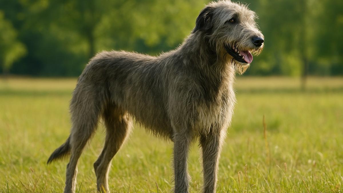 Ирландский волкодав в поле