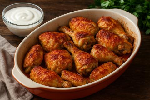 Курица с луком в духовке по рецепту кулинарных экспертов получается сочной и ароматной