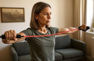 Упражнение с эспандером активирует глубокие мышцы рук — кинезитерапевты