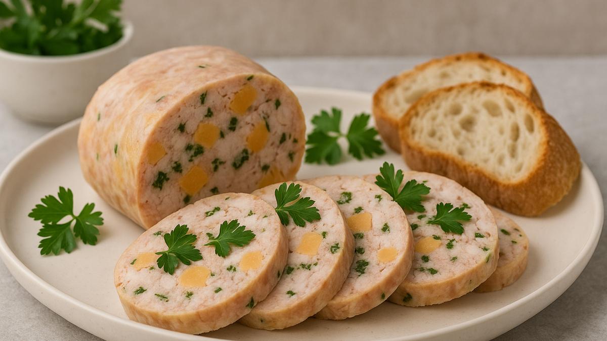 Домашняя куриная ветчина с сыром