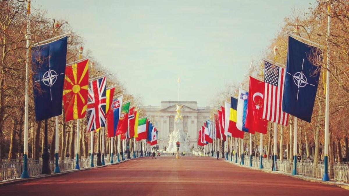 The Mall with NATO flag for London Summit The Mall with NATO flag for London Summit
