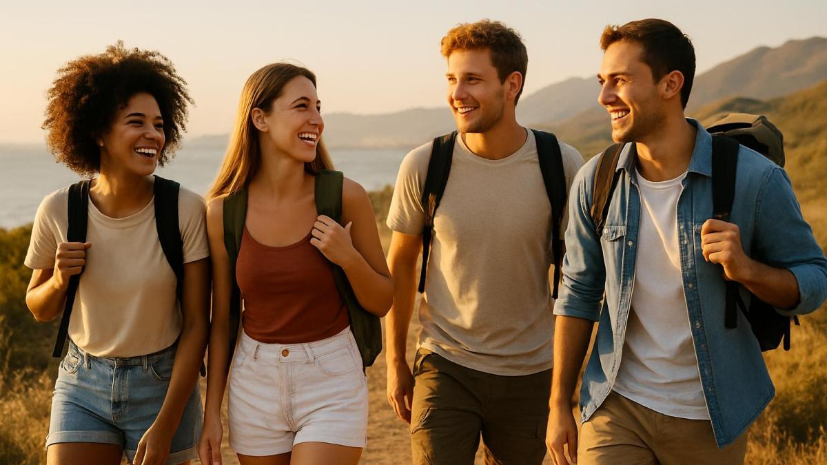 Компания друзей в путешествии
