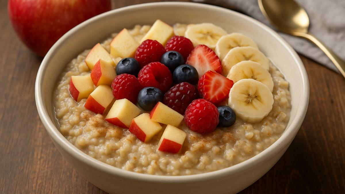 Овсянка с фруктами и ягодами