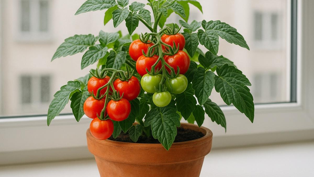 Томат черри на окне