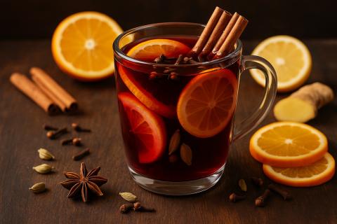 Глинтвейн получается ароматным при использовании сухого красного вина — повар