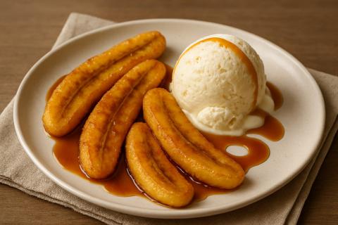 Запечённые бананы в духовке получаются нежными с карамельным вкусом