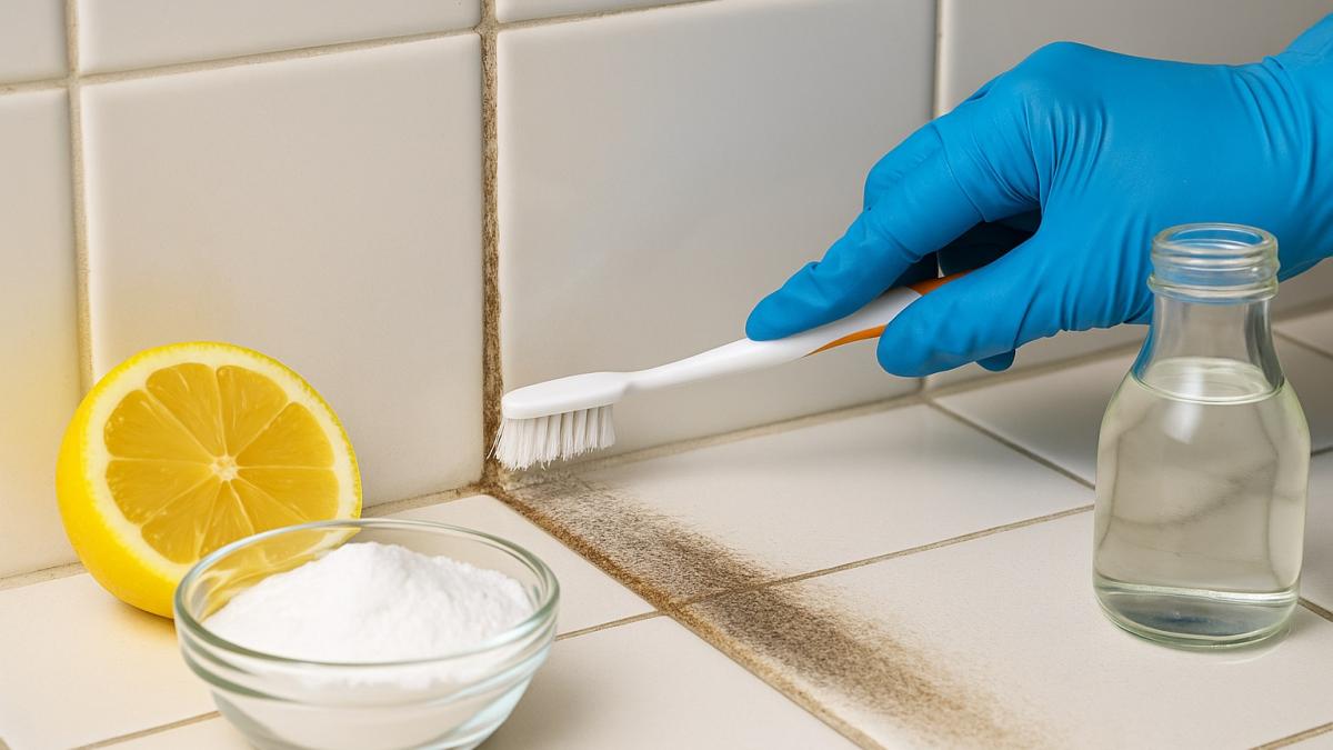 Очистка затирки в ванной