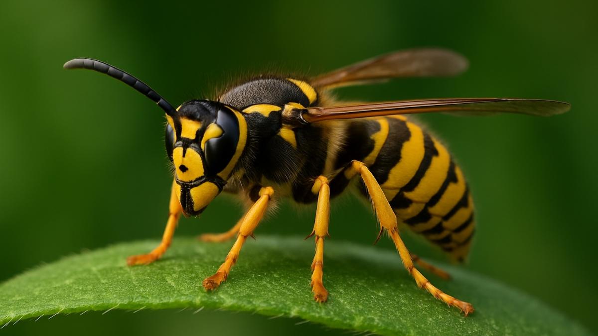 Оса на листе