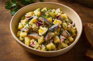 Салат из консервированной скумбрии с яйцами и огурцами готовится за 10 минут