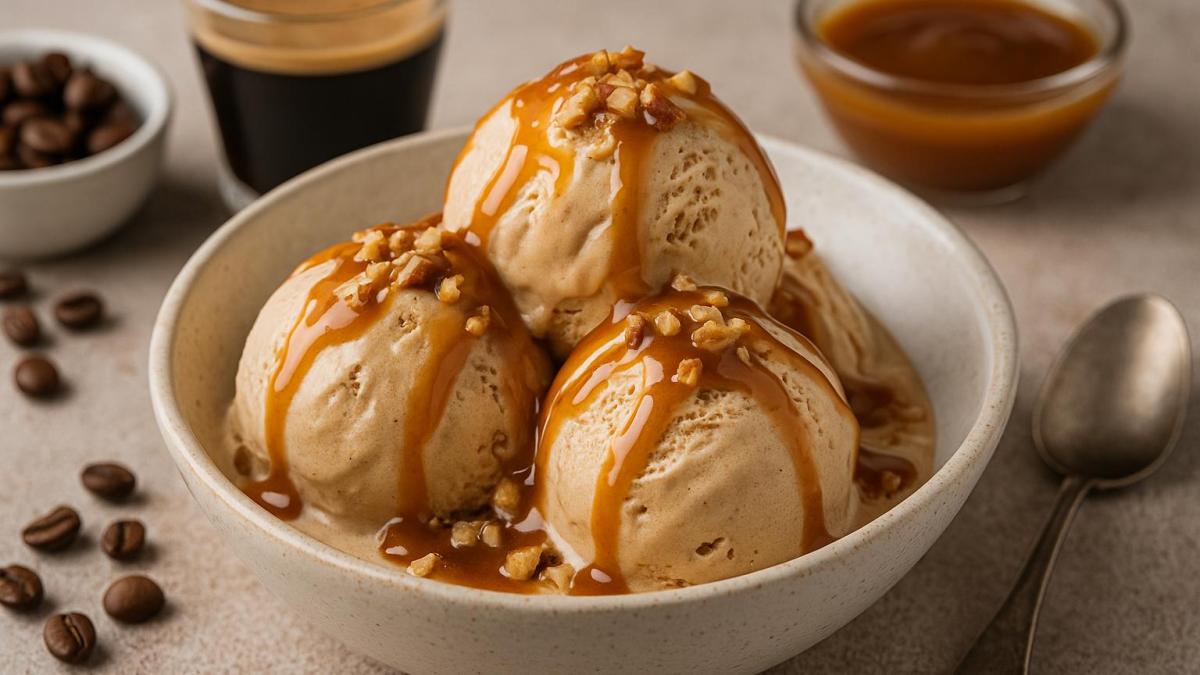 Мороженое с кофе и карамелью