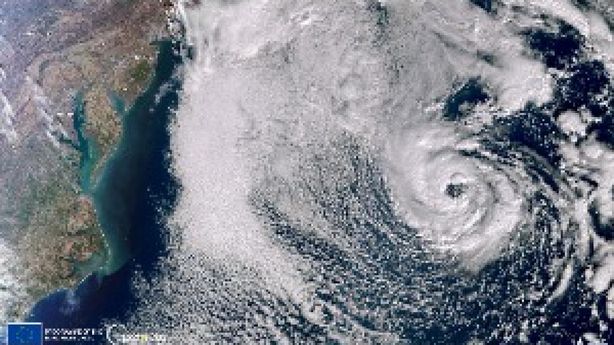 Rare January cyclone in the northern Atlantic Ocean