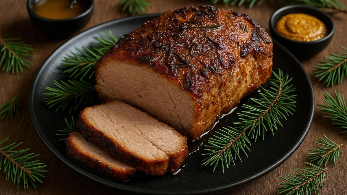 Запечённая шея в маринаде из хвои и мёда