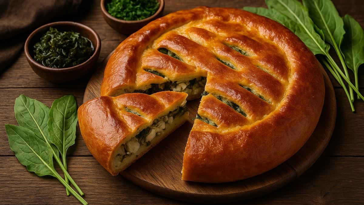 Пирог с рыбой и щавелем по-северному