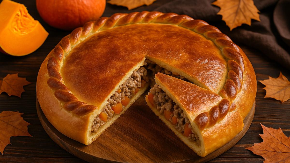 пирог с мясом и тыквой