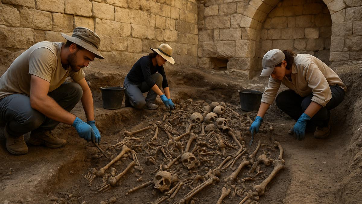 Археологи исследуют братскую могилу в Джераше