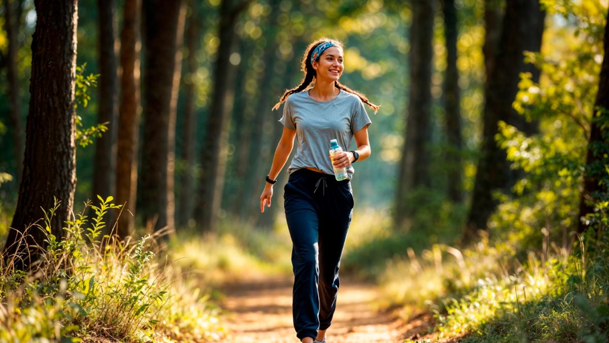 Девушка ходит по дорожке