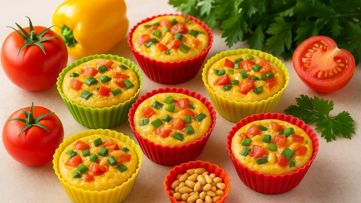 Мини-омлеты в формочках с овощами Мини-омлеты в формочках с овощами
