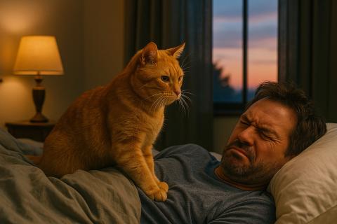 Кошки привыкают к режиму хозяев и могут требовать кормления в строго определённое время