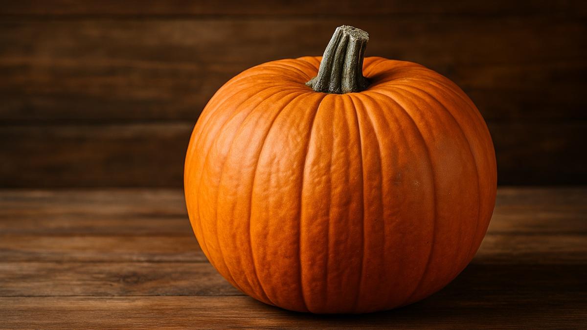Тыква на деревянном фоне