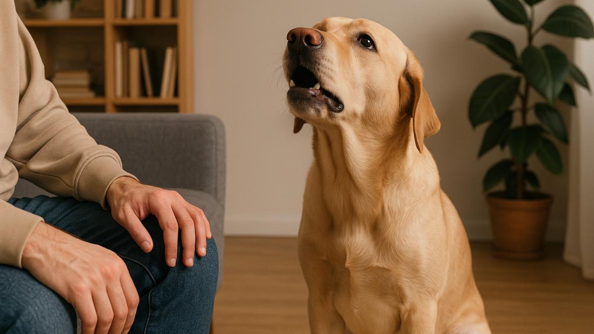 Скулит собака дома