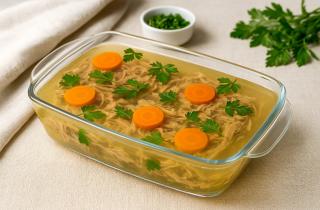 Холодец из свиной рульки и курицы застывает без желатина — повар