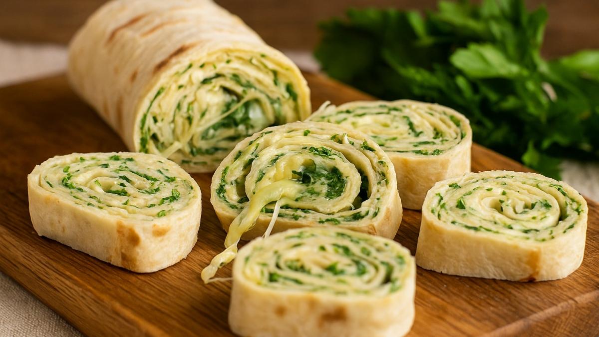 Лаваш с сыром и зеленью