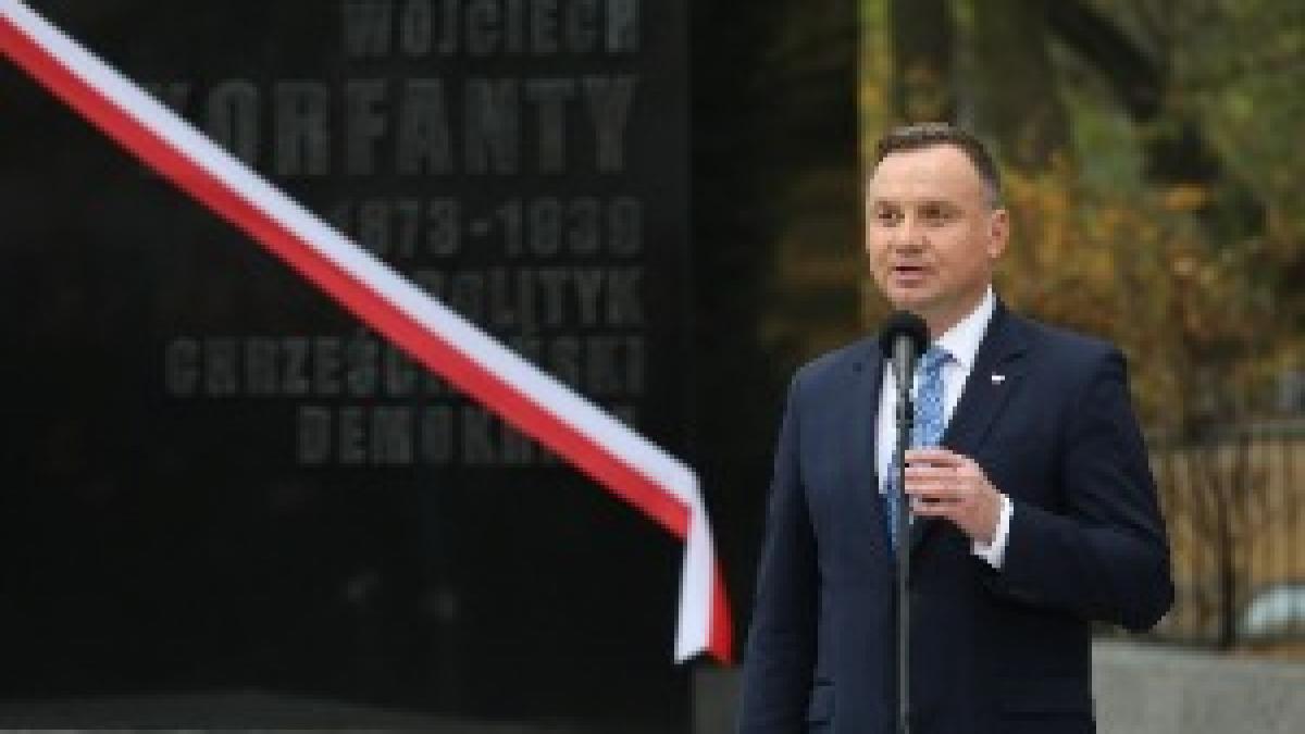Andrzej Duda Odsłonięcie pomnika Wojciecha Korfantego w Warszawie