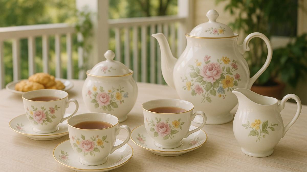 Чайный сервиз на веранде