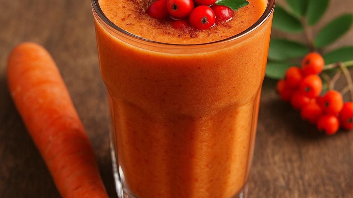 Смузи из рябины и моркови на кедровом молоке Смузи из рябины и моркови на кедровом молоке