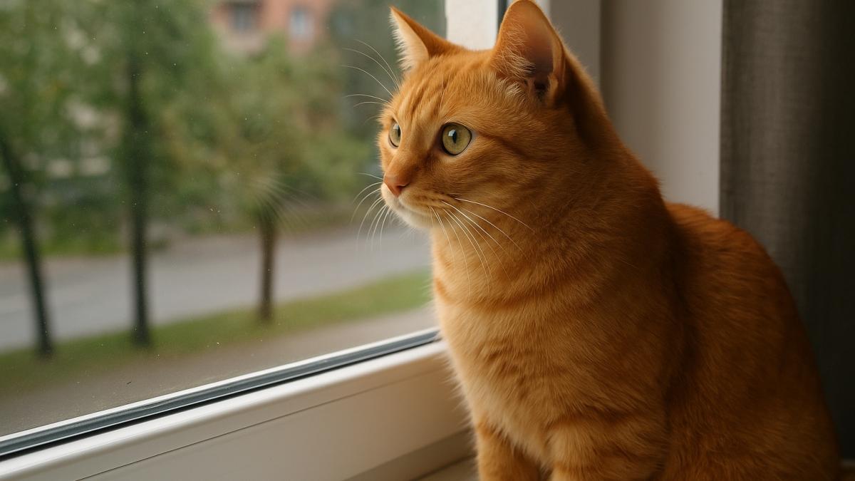кошка смотрит в окно кошка смотрит в окно
