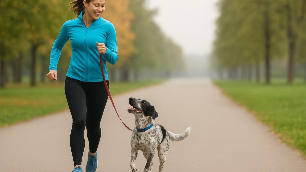 Пробежка с собакой в парке