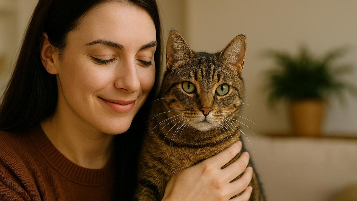 кошка с хозяйкой кошка с хозяйкой
