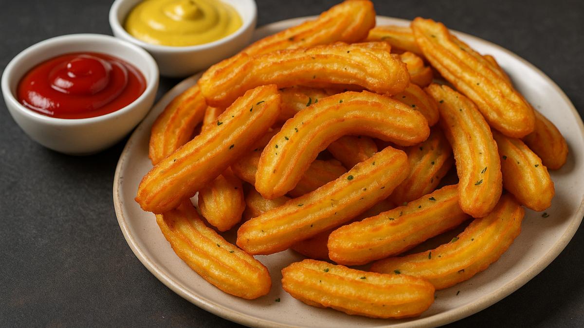 Картофельные чуррос с соусами