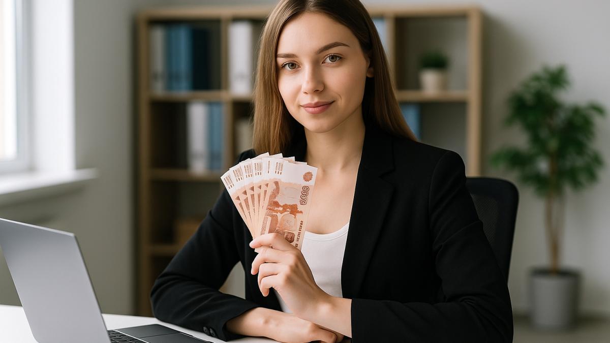 Девушка с заработной платой Девушка с заработной платой