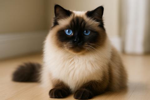 Гималайская кошка унаследовала характер персидской и окрас сиамской породы