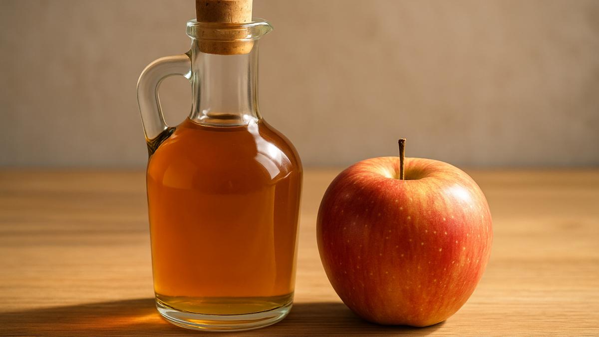 Яблочный уксус и яблоко Яблочный уксус и яблоко