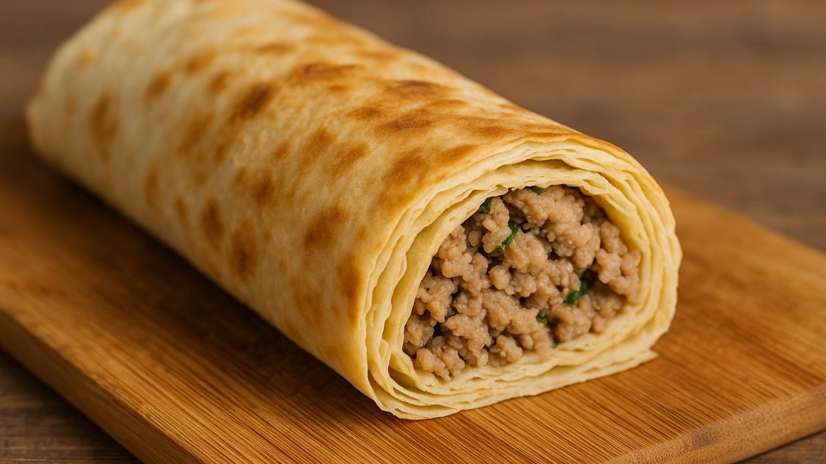 Рулет из лаваша с мясом