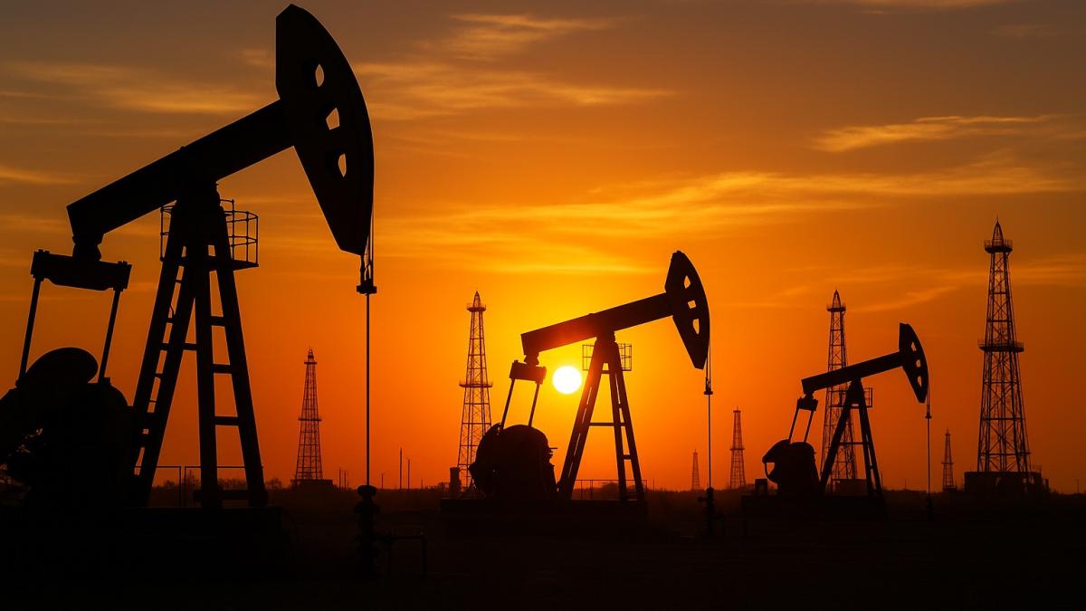 Нефтяные качалки на закате