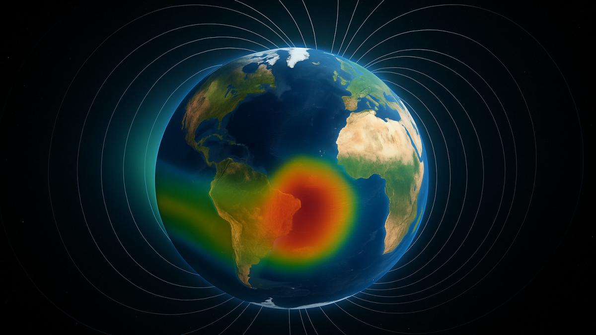 магнитное поле Земли над Атлантикой