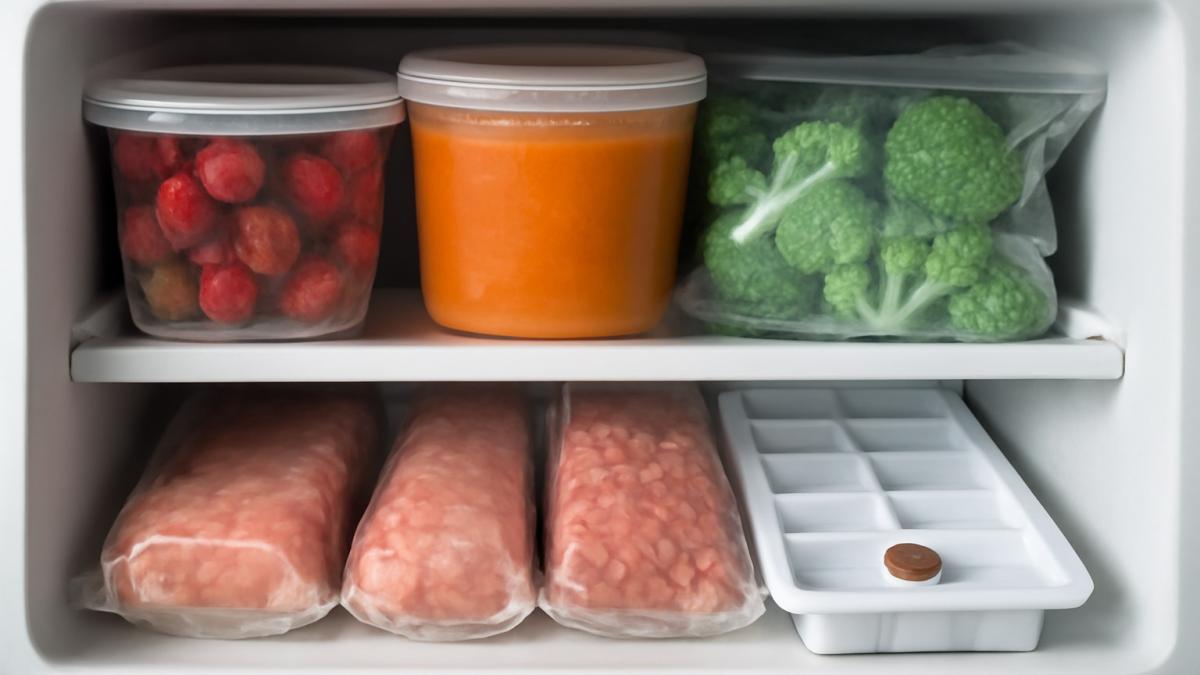 Морозильная камера с продуктами