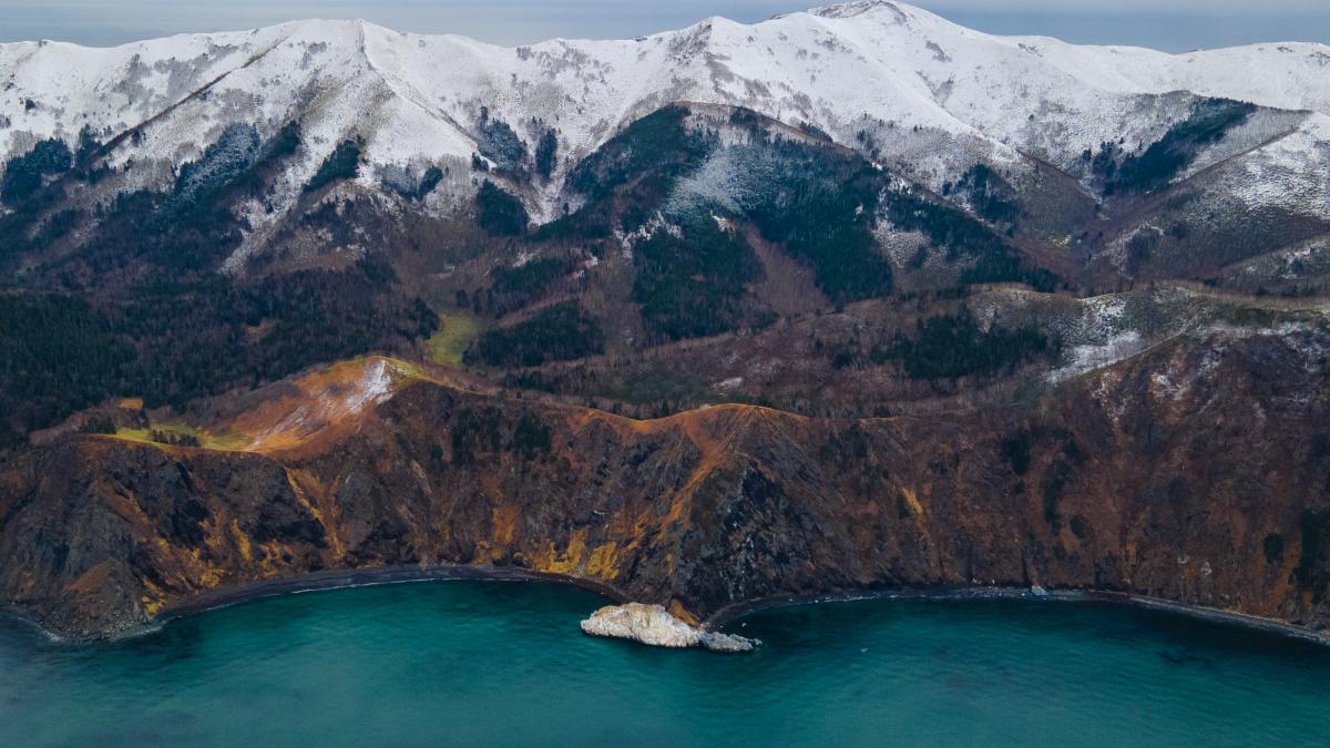 Aerial view of the Cape Mramorny, Sakhalin, Russia DJI 0407-2