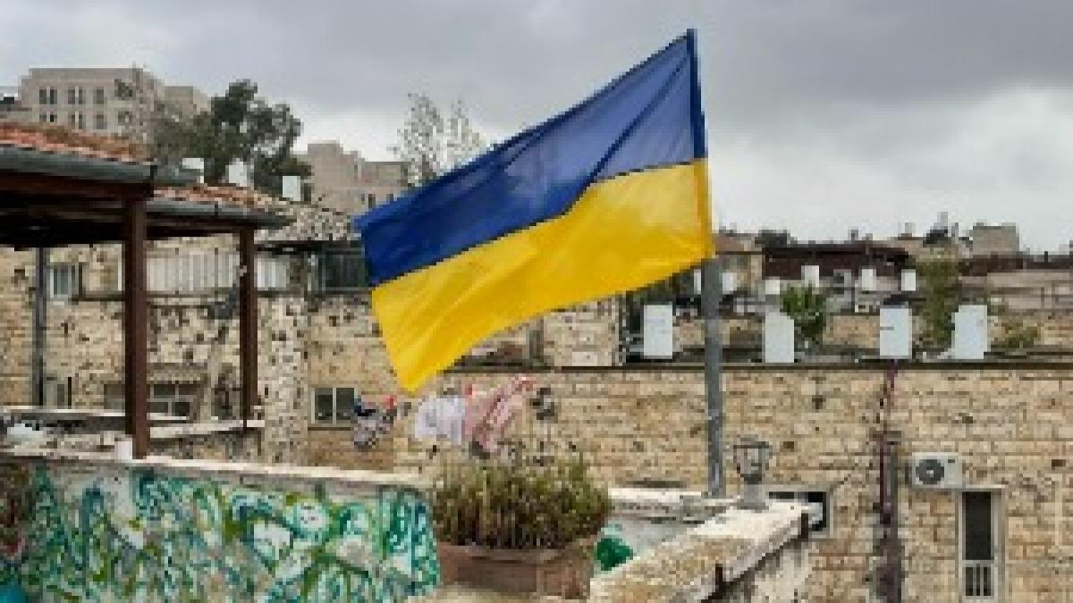Ukraine flag in Jerusalem