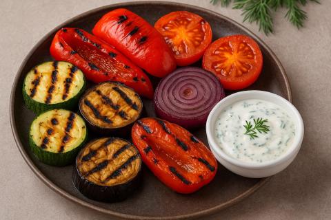 Овощи на сковороде гриль становятся хрустящими и ароматными по кулинарному рецепту