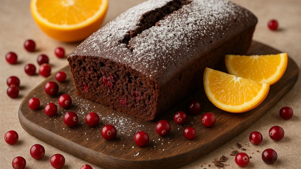Шоколадный кекс с клюквой и апельсином