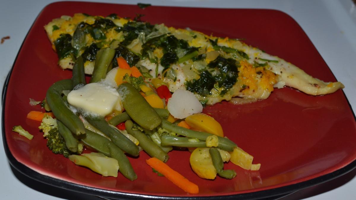 Рыба с овощами на пару