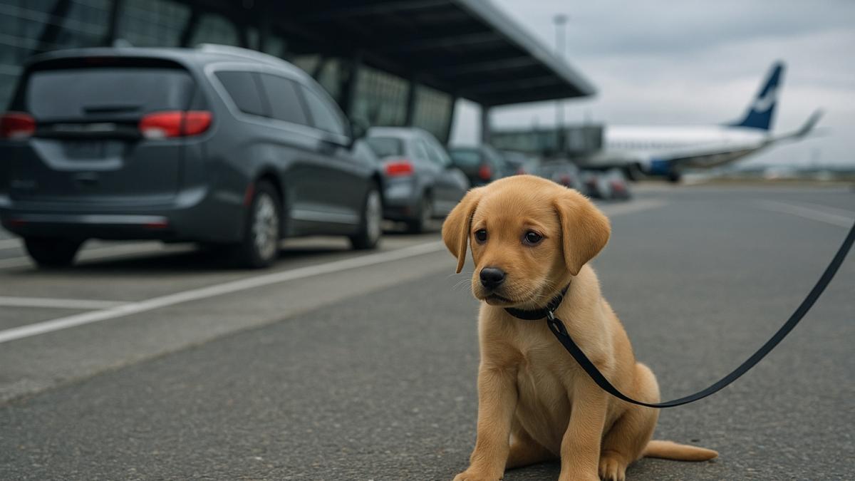 Щенок на парковке