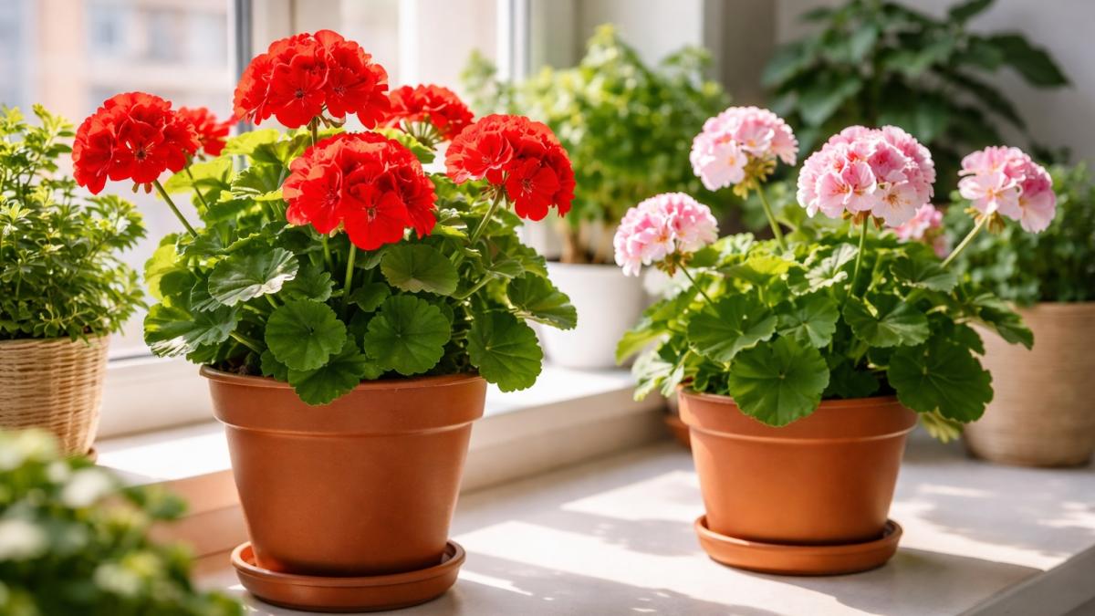 Герань на подоконнике