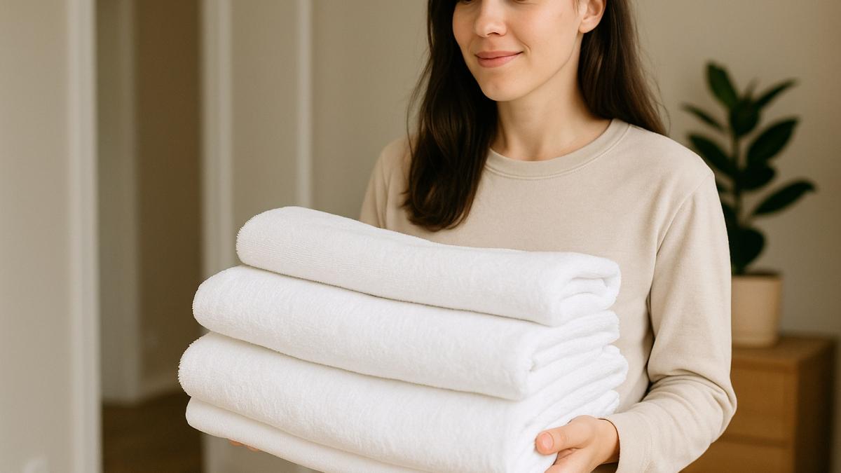 Девушка с белым бельём